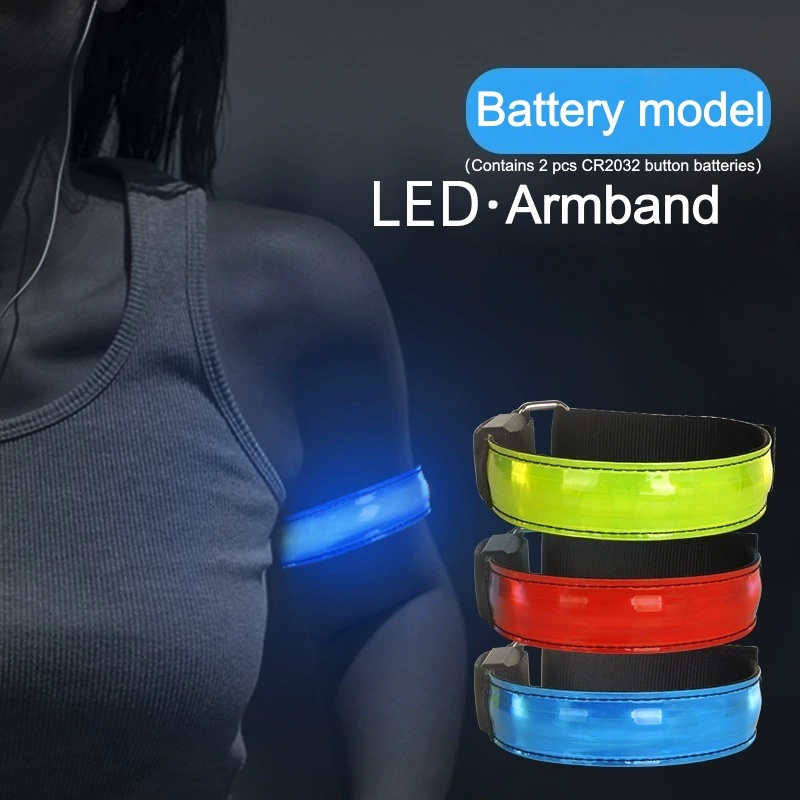 Running Jogging Gear - LED 発光アームバンド ナイトランニング反射安全ベルト アウトドア スポーツ サイクリング