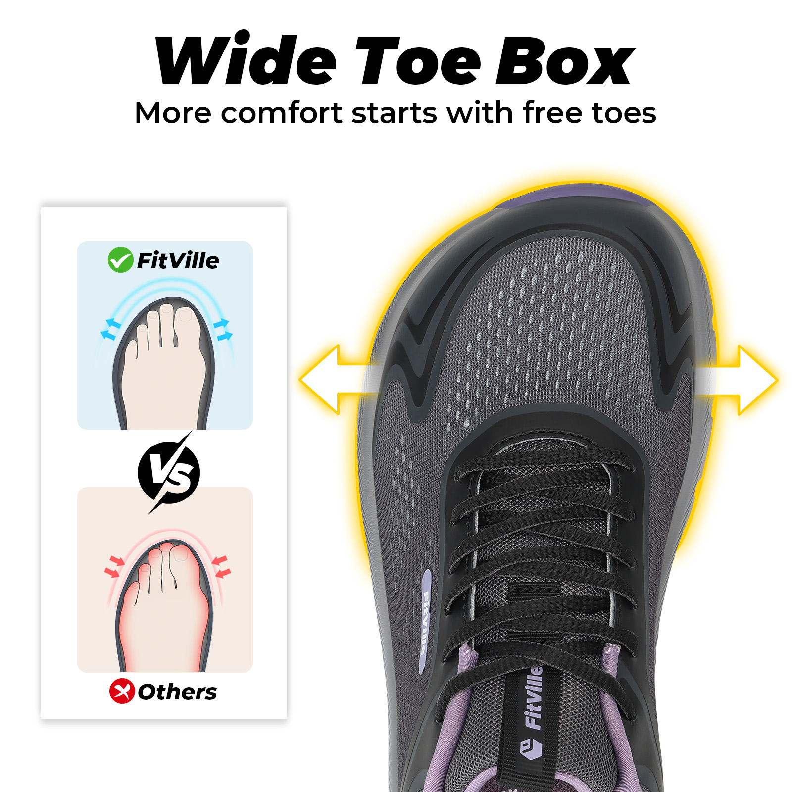 フィットヴィル レディース スポーツシューズ 幅広つま先 カ - Running Gear Ladies のレビューと価格
