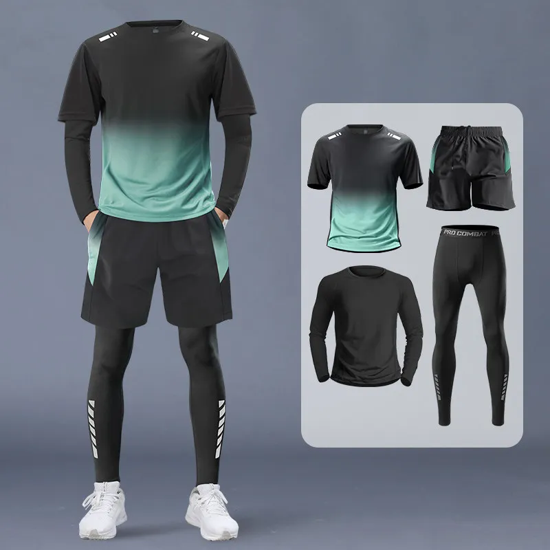 メンズ4点アスレチックセット - プロ仕様速乾ランニングスー - Running Jogging Gear のレビューと価格