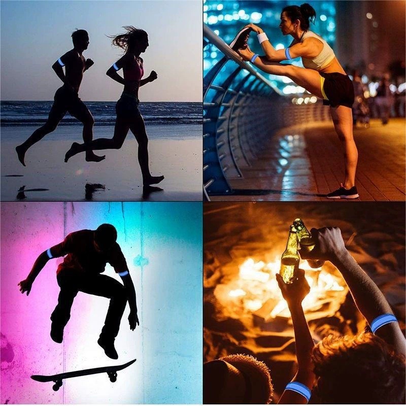 LED 発光アームバンド ナイトランニング反射安全ベルト ア - Running Jogging Gear のレビューと価格