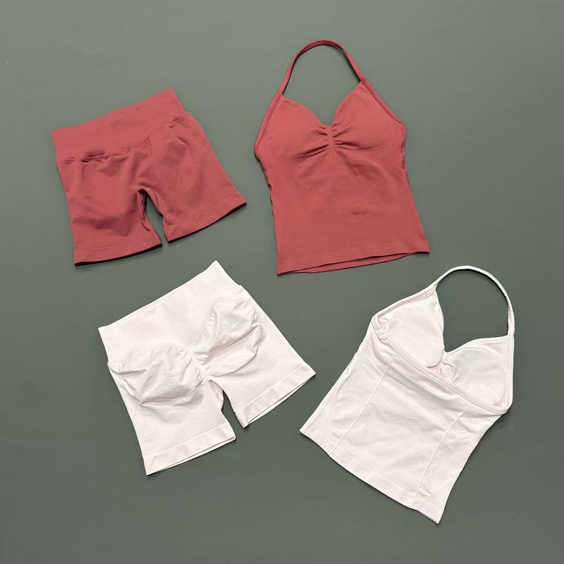 2 個女性ワークアウトセットシームレス高ストレッチショーツホ - Running Jogging Gear のレビューと価格
